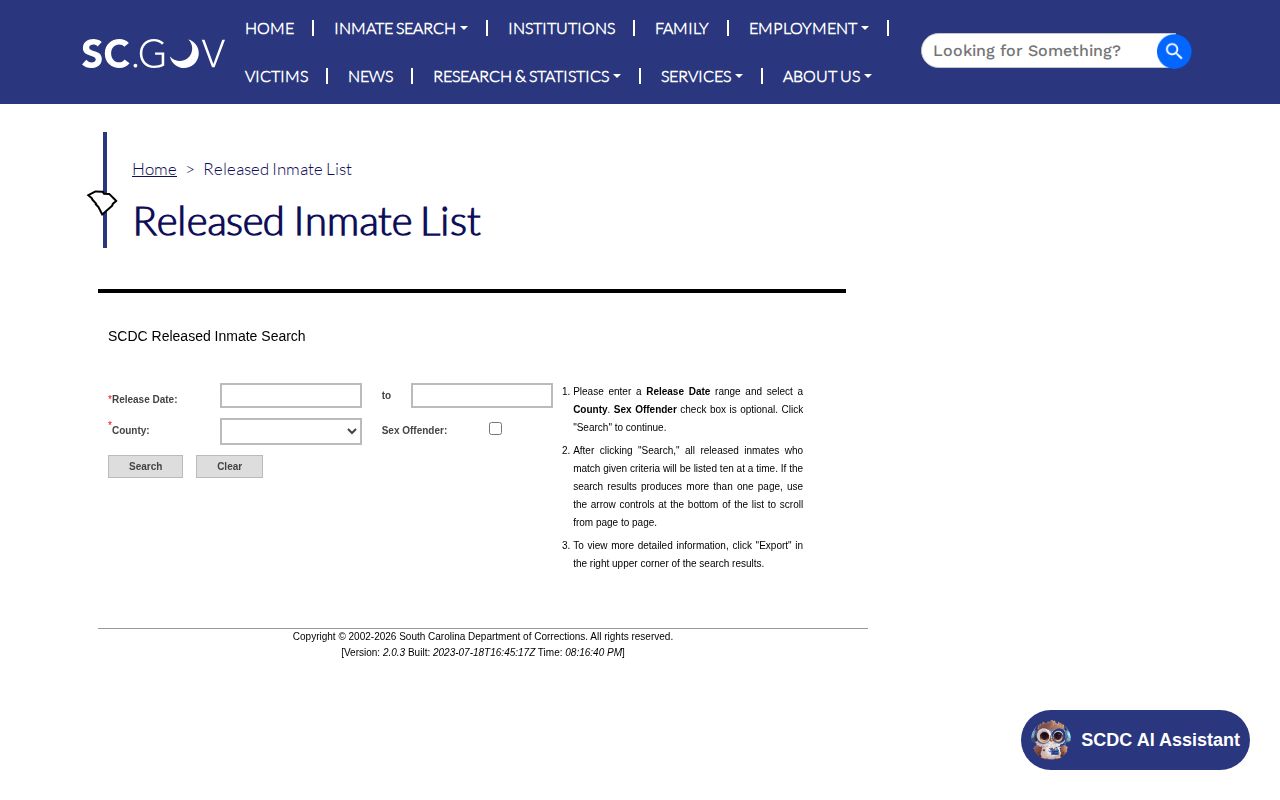 SCDC search for Spartanburg County released inmates